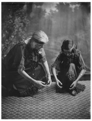 Primary view of object titled '[Mother & Daughter in Camp Fire Costumes]'.