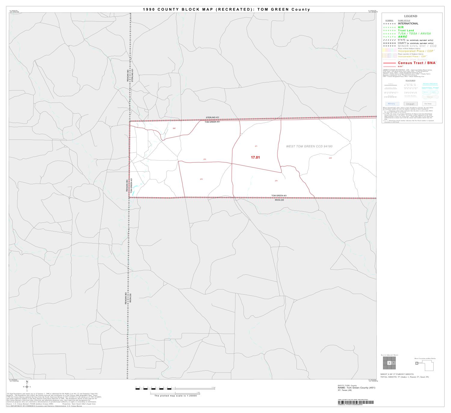 1990 Census County Block Map (Recreated): Tom Green County, Block 6
                                                
                                                    [Sequence #]: 1 of 1
                                                
