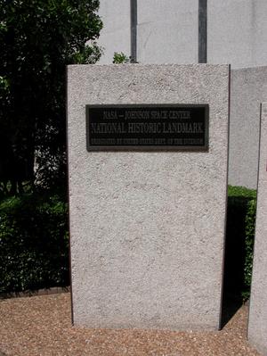 Primary view of object titled 'NASA Plaque at Johnson Space Center'.