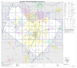 Primary view of object titled '2010 Census County Block Map: Travis County, Index'.