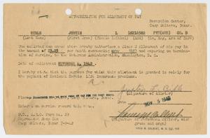 Primary view of object titled '[Authorization for Allotment of Pay]'.
