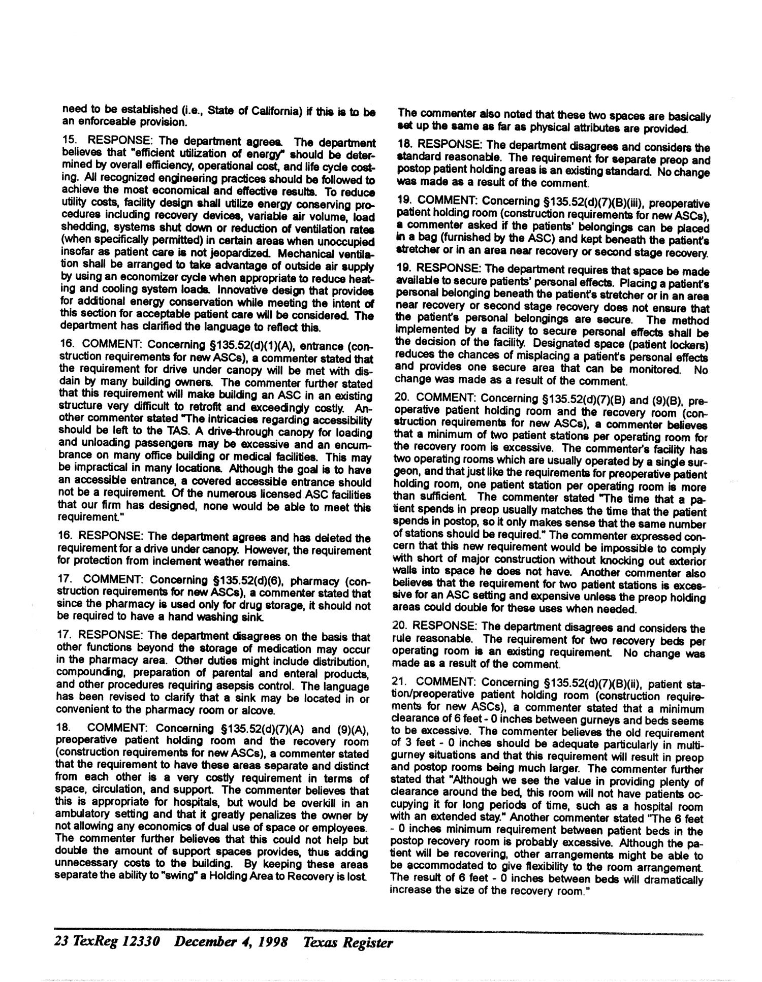Texas Register, Volume 23, Number 49, Part III, Pages 12311-12450, December 4, 1998
                                                
                                                    12330
                                                