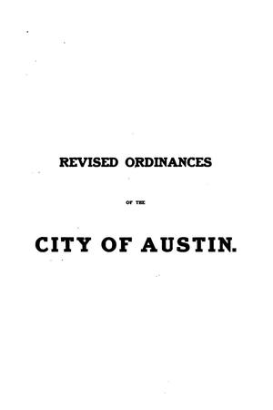 Primary view of object titled 'Revised Ordinances of the City of Austin.'.