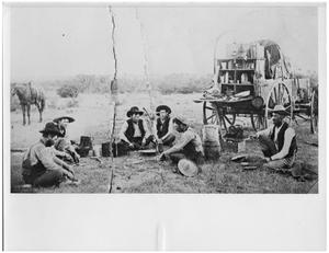 Primary view of object titled 'Cowboys Having Dinner in Coke County, Texas'.