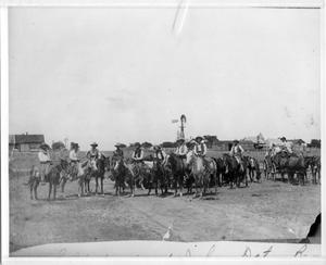 Primary view of object titled 'Ten Cowboys on Ranch Near Clarendon, Texas'.