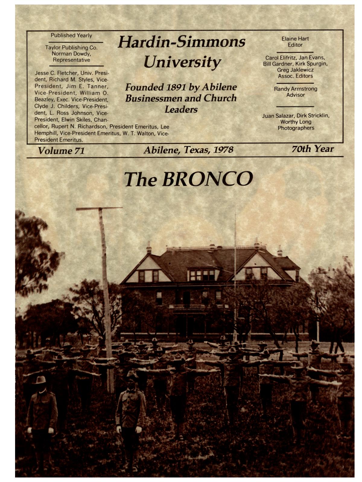 The Bronco, Yearbook of Hardin-Simmons University, 1978
                                                
                                                    1
                                                
