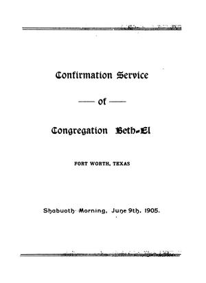 Primary view of object titled 'Program from Confirmation Service of Congregation Beth-El'.
