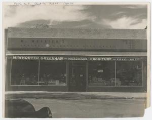 Primary view of object titled '[McWhorter-Greenhaw Store Exterior]'.