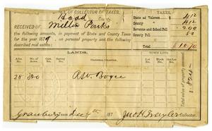 Primary view of object titled '[Tax receipt for Milton Parks dated December 4th]'.