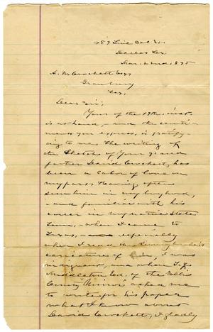 Primary view of object titled '[Letter from S.H. Stout to A.W. Crockett]'.
