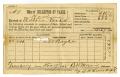 Text: [Hood County Tax Receipt for Milton Parks, November 19 1885]