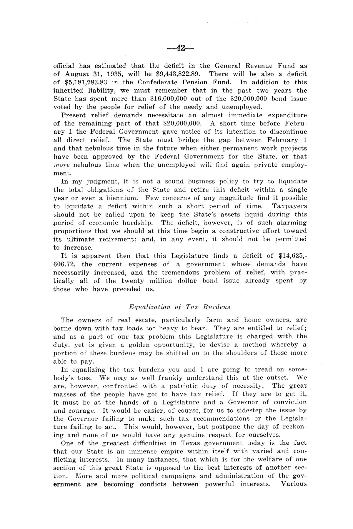 Legislative Messages of Hon. James V. Allred, Governor of Texas 1935-1939
                                                
                                                    [Sequence #]: 41 of 263
                                                