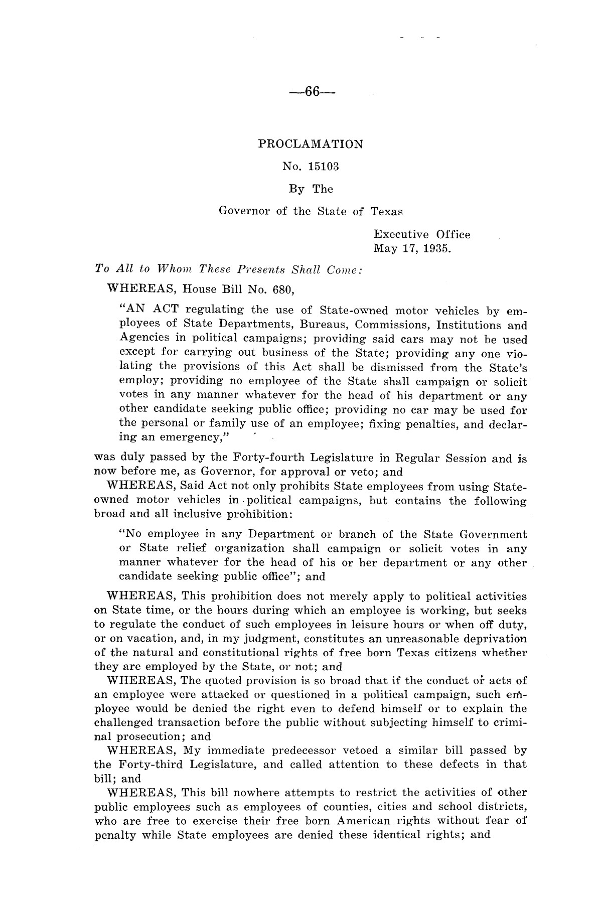 Legislative Messages of Hon. James V. Allred, Governor of Texas 1935-1939
                                                
                                                    [Sequence #]: 65 of 263
                                                