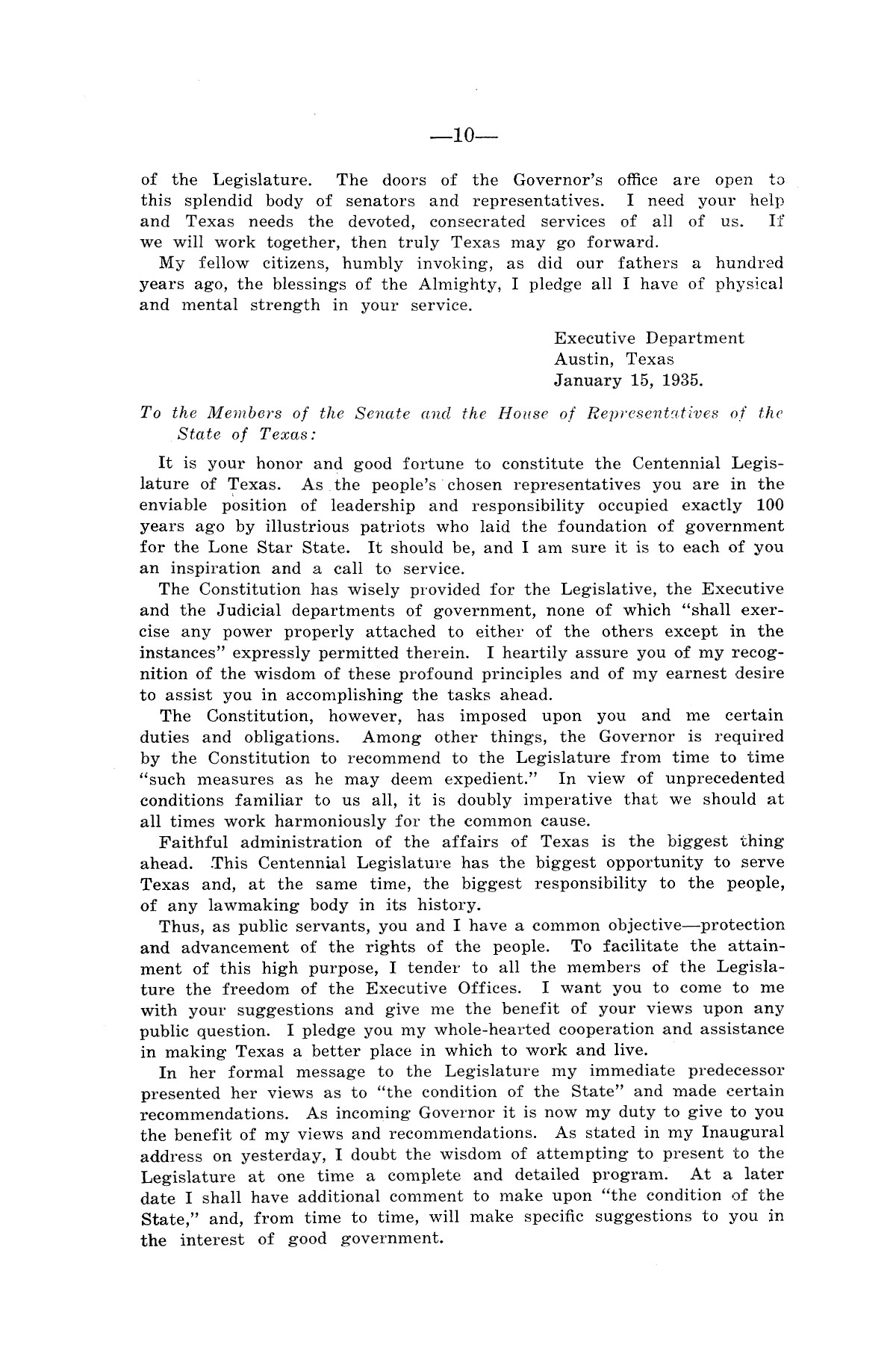 Legislative Messages of Hon. James V. Allred, Governor of Texas 1935-1939
                                                
                                                    [Sequence #]: 9 of 263
                                                