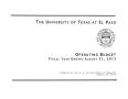 Book: University of Texas at El Paso Operating Budget: 2013