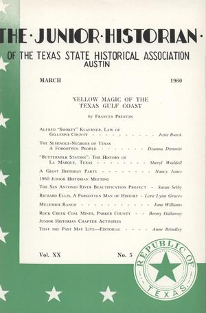 Primary view of object titled 'The Junior Historian, Volume 20, Number 5, March 1960'.
