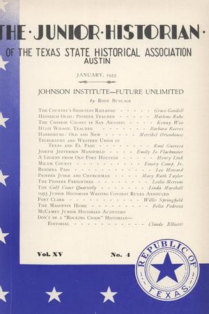 Primary view of object titled 'The Junior Historian, Volume 15, Number 4, January 1955'.