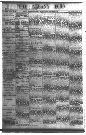 Primary view of object titled 'The Albany Echo. (Albany, Tex.), Vol. 1, No. 15, Ed. 1 Saturday, September 1, 1883'.