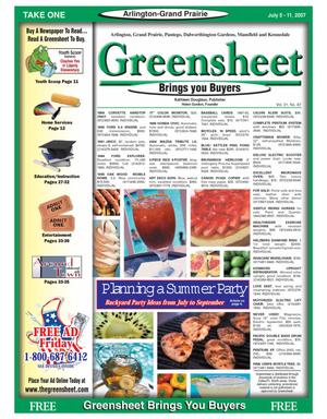 Primary view of object titled 'The Greensheet (Arlington-Grand Prairie, Tex.), Vol. 31, No. 87, Ed. 1 Thursday, July 5, 2007'.
