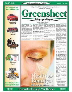 Primary view of object titled 'The Greensheet (Arlington-Grand Prairie, Tex.), Vol. 29, No. 269, Ed. 1 Thursday, January 5, 2006'.
