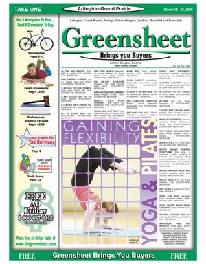 Primary view of object titled 'The Greensheet (Arlington-Grand Prairie, Tex.), Vol. 29, No. 339, Ed. 1 Thursday, March 16, 2006'.