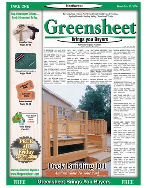 Primary view of object titled 'Greensheet (Houston, Tex.), Vol. 37, No. 83, Ed. 1 Friday, March 24, 2006'.