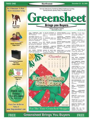Primary view of object titled 'Greensheet (Houston, Tex.), Vol. 36, No. 551, Ed. 1 Friday, December 23, 2005'.