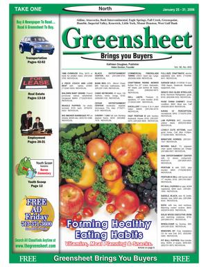 Primary view of object titled 'Greensheet (Houston, Tex.), Vol. 36, No. 605, Ed. 1 Wednesday, January 25, 2006'.