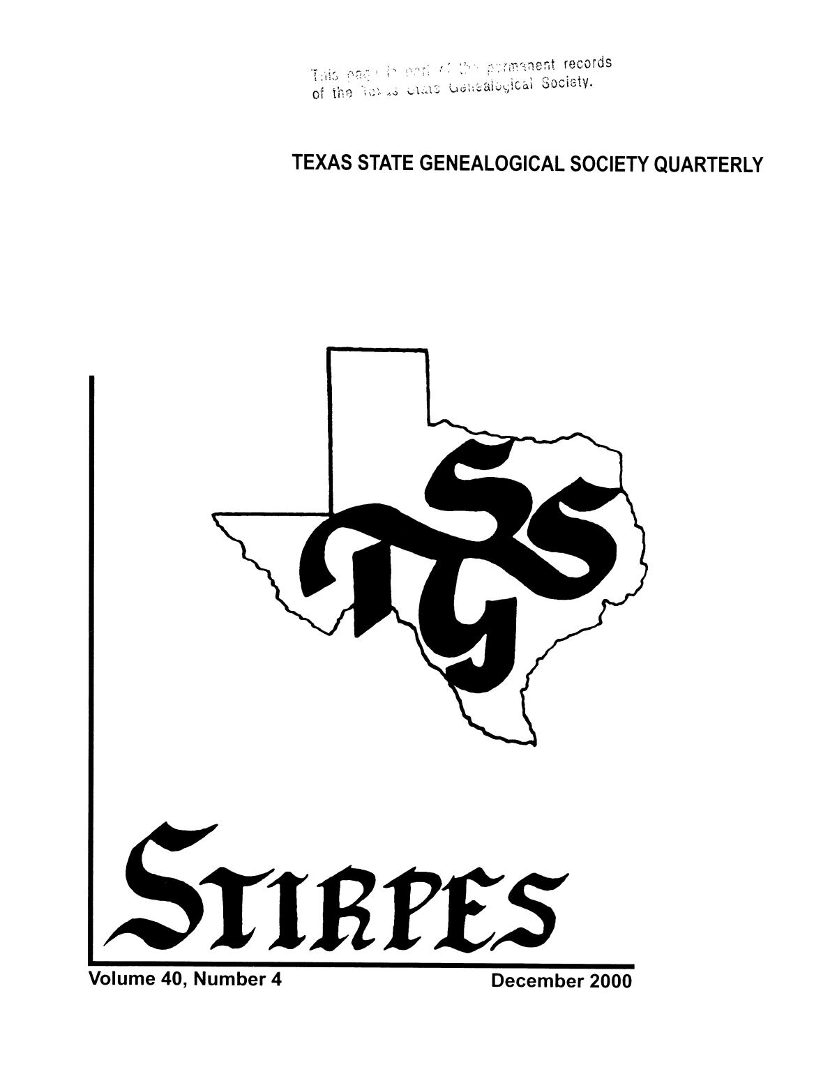 Stirpes, Volume 40, Number 4, December 2000
                                                
                                                    Front Cover
                                                