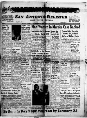 Primary view of object titled 'San Antonio Register (San Antonio, Tex.), Vol. 29, No. 39, Ed. 1 Friday, January 1, 1960'.