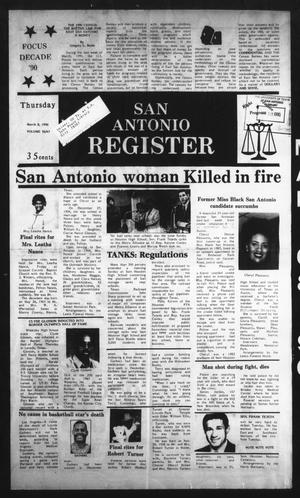 Primary view of object titled 'San Antonio Register (San Antonio, Tex.), Vol. 58, No. 47, Ed. 1 Thursday, March 8, 1990'.