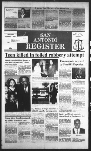 Primary view of San Antonio Register (San Antonio, Tex.), Vol. 60, No. 33, Ed. 1 Thursday, December 5, 1991