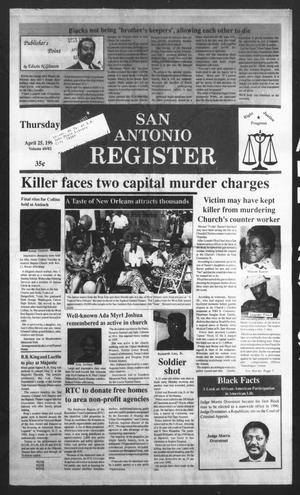 Primary view of San Antonio Register (San Antonio, Tex.), Vol. 60, No. 2, Ed. 1 Thursday, April 25, 1991