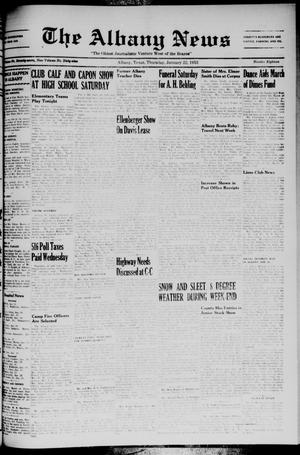 Primary view of The Albany News (Albany, Tex.), Vol. 69, No. 18, Ed. 1 Thursday, January 22, 1953
