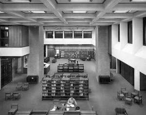 Primary view of object titled '[Library From Above]'.