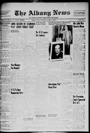 Primary view of object titled 'The Albany News (Albany, Tex.), Vol. 69, No. 2, Ed. 1 Thursday, October 2, 1952'.