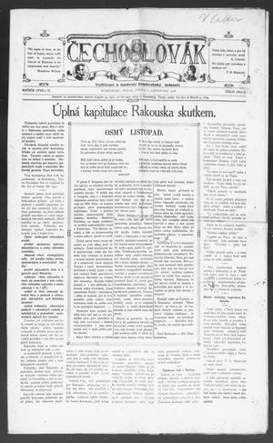 Primary view of object titled 'Čechoslovák  (Rosenberg, Tex.), Vol. 2, No. 5, Ed. 1 Wednesday, November 6, 1918'.