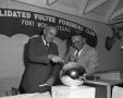 Photograph: [Sports Writer and Football Coach at Foreman's Club Meeting]