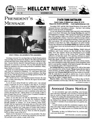 Primary view of object titled 'Hellcat News, (Cincinnati, Ohio), Vol. 56, No. 3, Ed. 1, November 2002'.