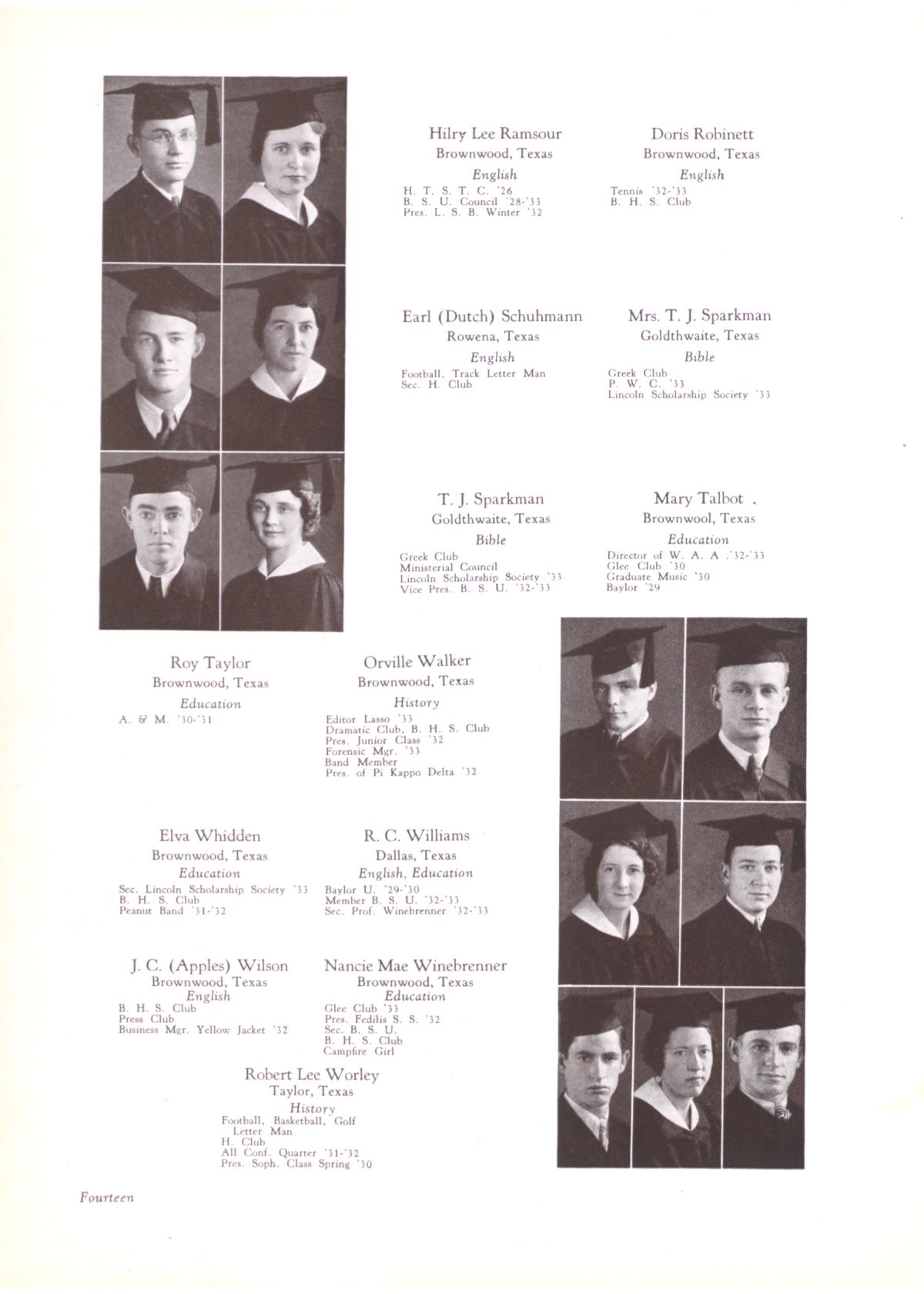 The Lasso, Yearbook of Howard Payne College, 1933
                                                
                                                    14
                                                