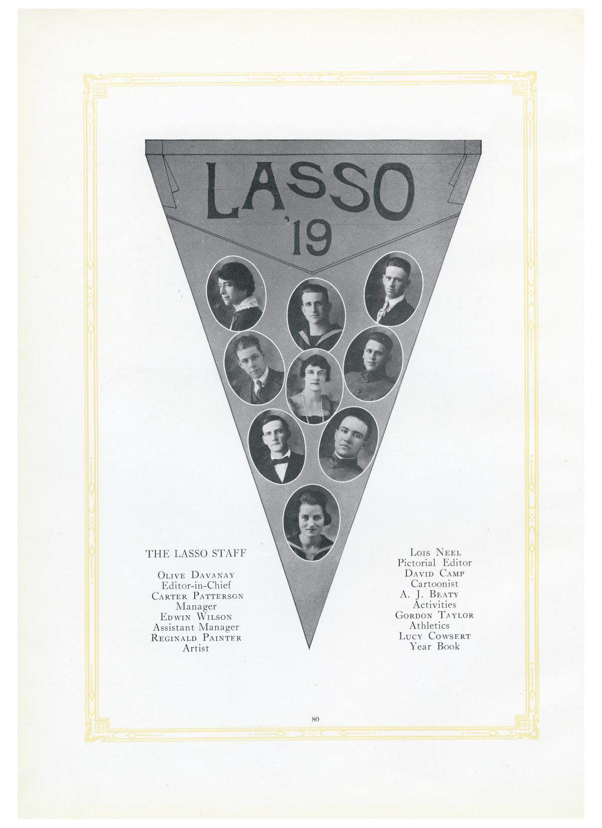 The Lasso, Yearbook of Howard Payne College, 1919
                                                
                                                    80
                                                