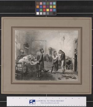 Primary view of object titled 'Cartoon of Costumed Apes in an Office'.
