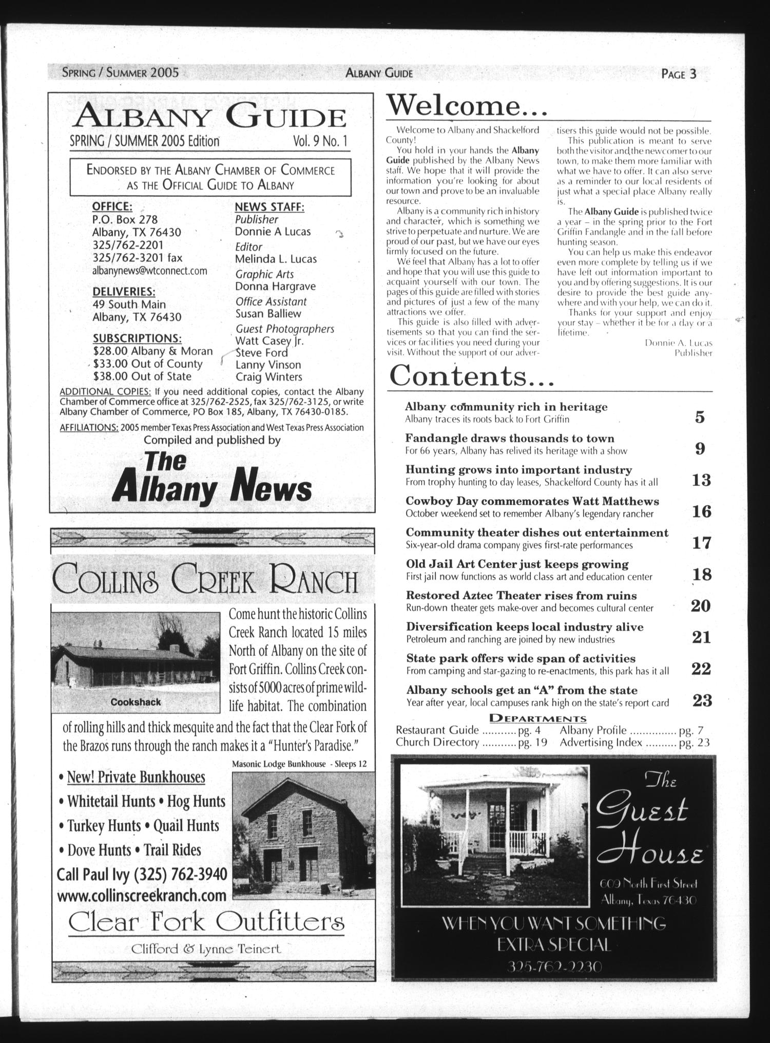 Albany Guide: Official Visitors Guide of the Albany Chamber of Commerce, Vol. 9, No. 1, Spring/Summer 2005
                                                
                                                    [Sequence #]: 3 of 24
                                                