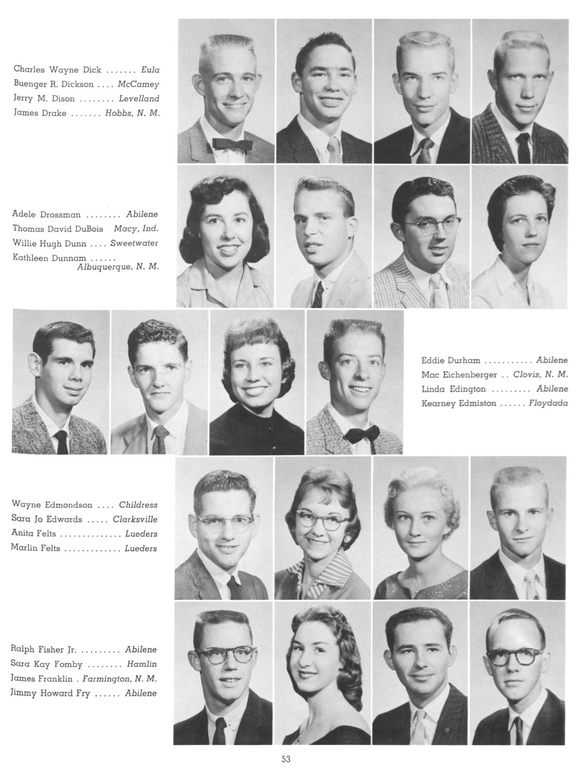 The Totem, Yearbook of McMurry College, 1959
                                                
                                                    53
                                                