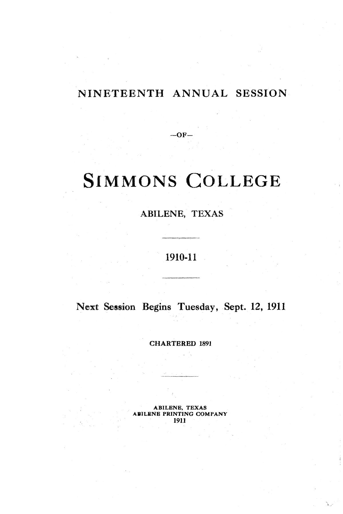 Catalogue of Simmons College, 1910-1911
                                                
                                                    None
                                                