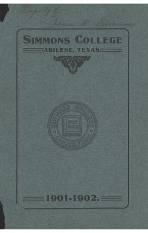 Primary view of object titled 'Catalogue of Simmons College, 1901-1902'.
