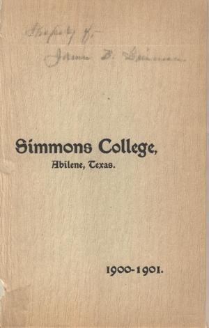 Primary view of object titled 'Catalogue of Simmons College, 1900-1901'.