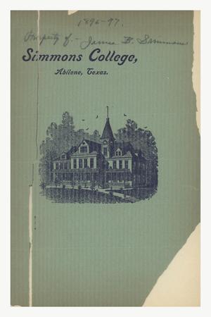 Primary view of object titled 'Catalogue of Simmons College, 1896-1897'.