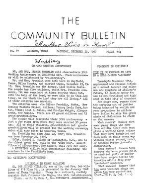 Primary view of object titled 'The Community Bulletin (Abilene, Texas), No. 19, Saturday, December 23, 1967'.