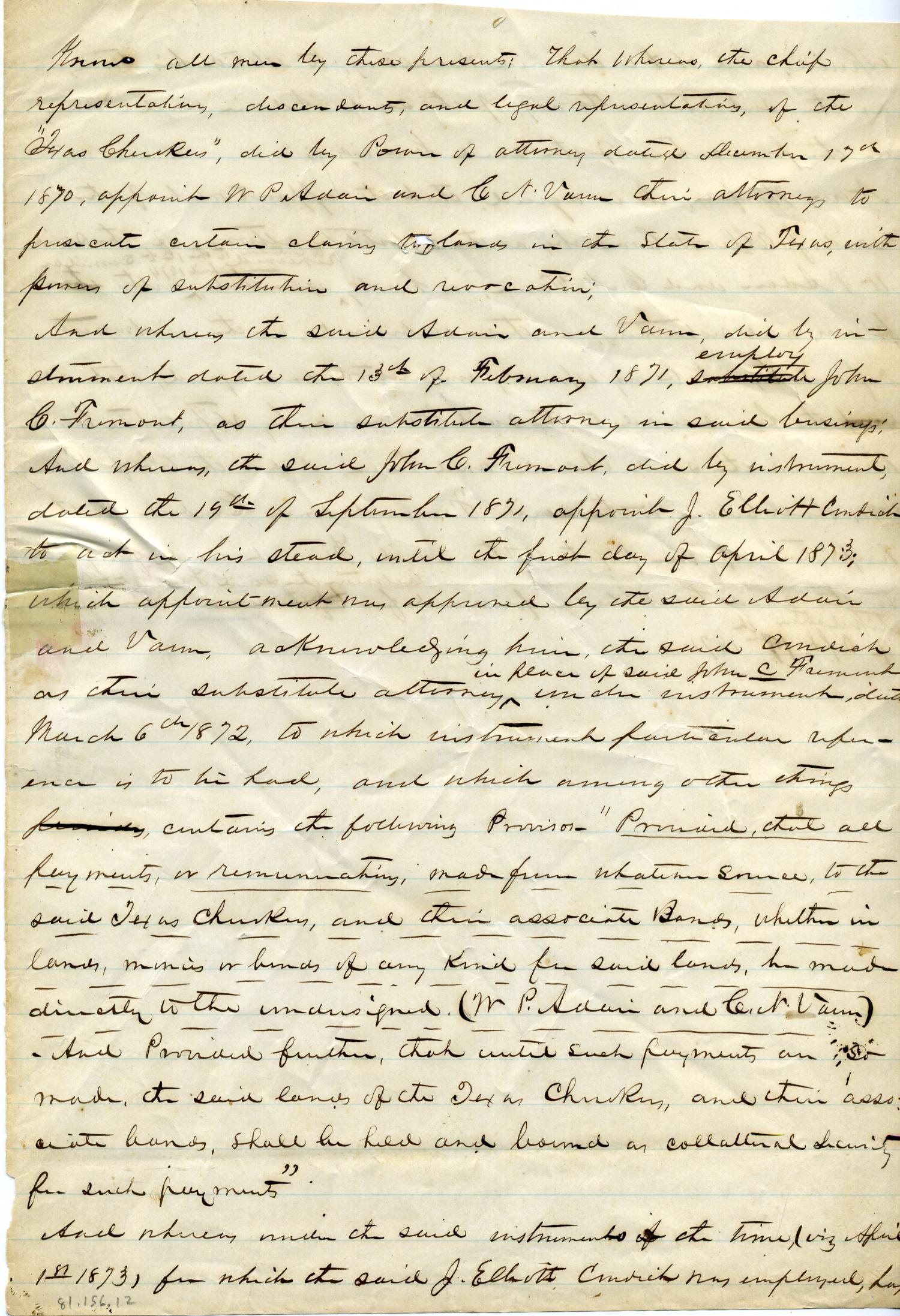 [Documents relating to the Texas Cherokees]
                                                
                                                    [Sequence #]: 1 of 33
                                                